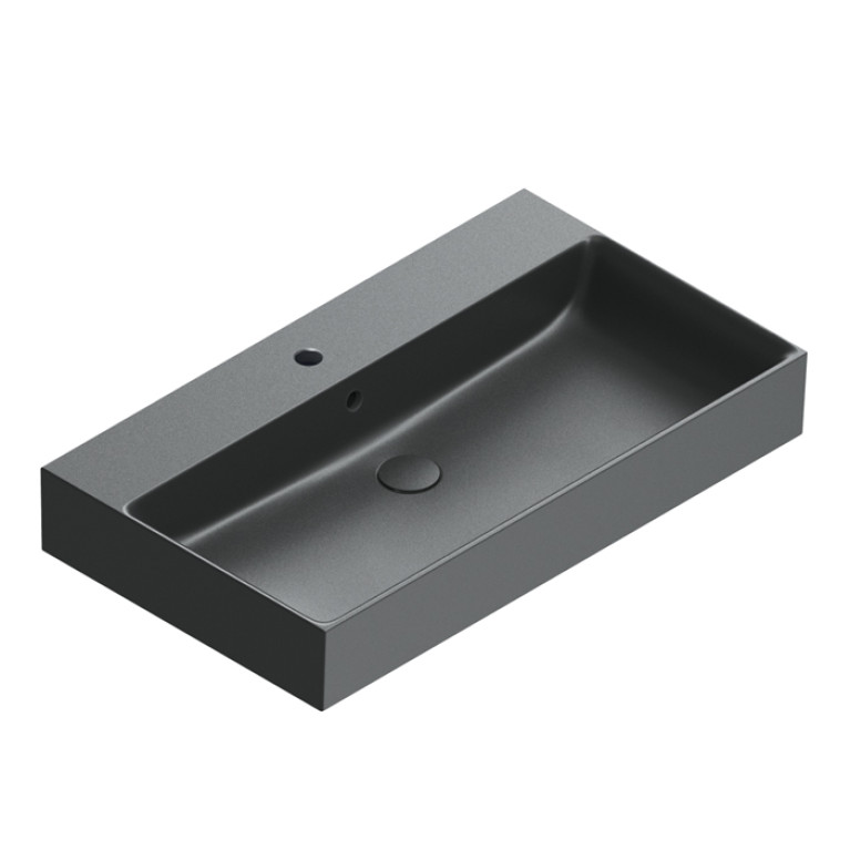 Catalano PREMIUM Раковина 80x47, с 1 отв. под смеситель, покрытие Cataglaze+ , цвет черный матовый