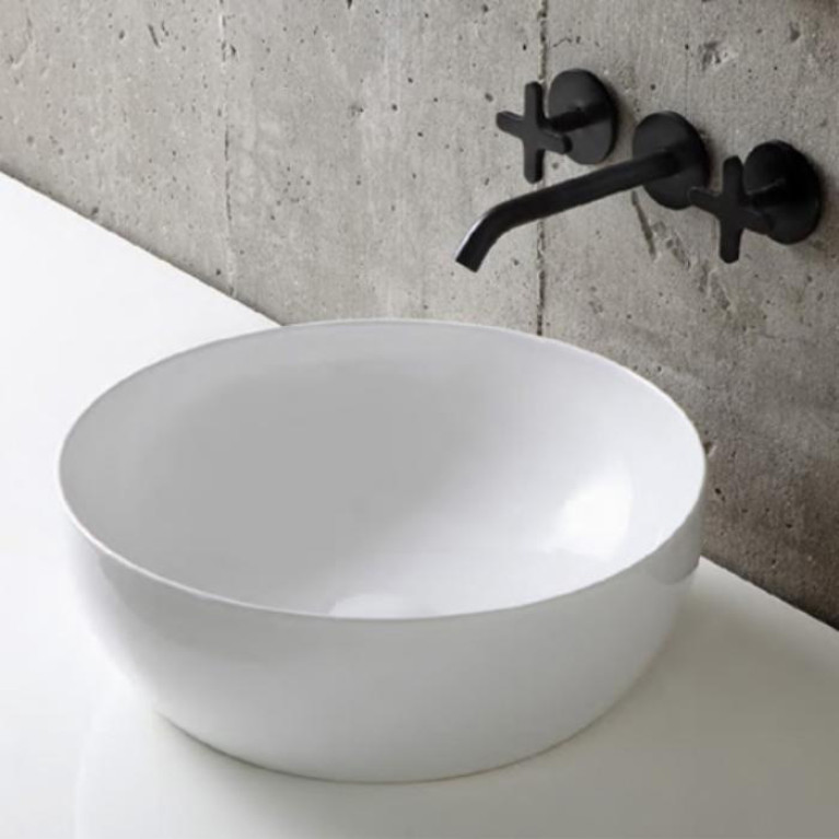 AZZURRA ELEGANCE CIRCLE  раковина чаша 40х40х14см без отв. под смеситель, цвет белый (цена по акции со склада!)