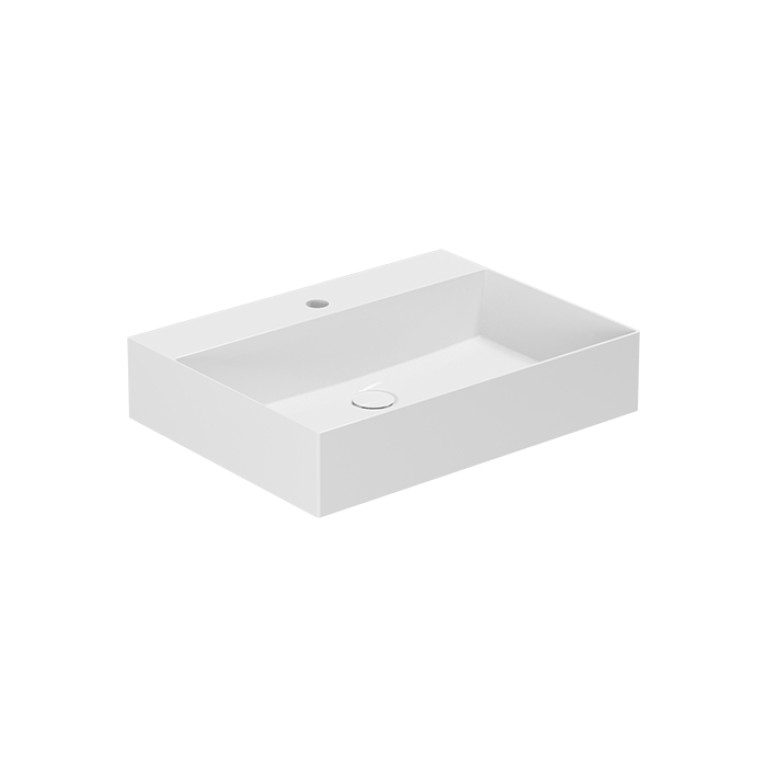 AZZURRA ELEGANCE Squared раковина подвесная/накладная  60х45см с 1 отв. под смесит, задняя стенка без глазури, цвет белый (цена по акции со склада!)