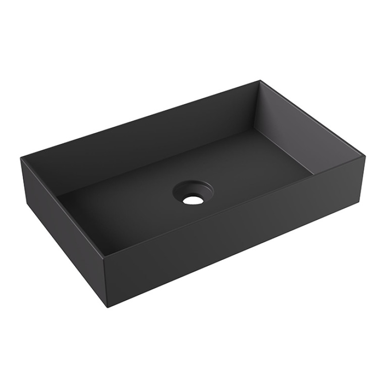 Alice Spy Раковина Rectangular 60x38хВ12, накладная, без отверстия под смеситель, чёрный матовый