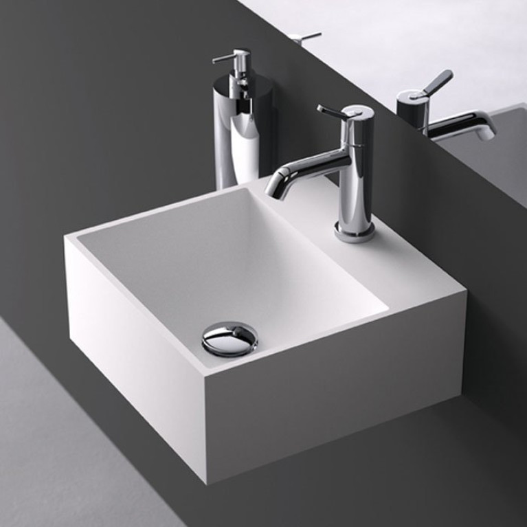 Agape Handwash Раковина подвесная 35x35x15 см, квадратная, 1 отв., цвет: белый