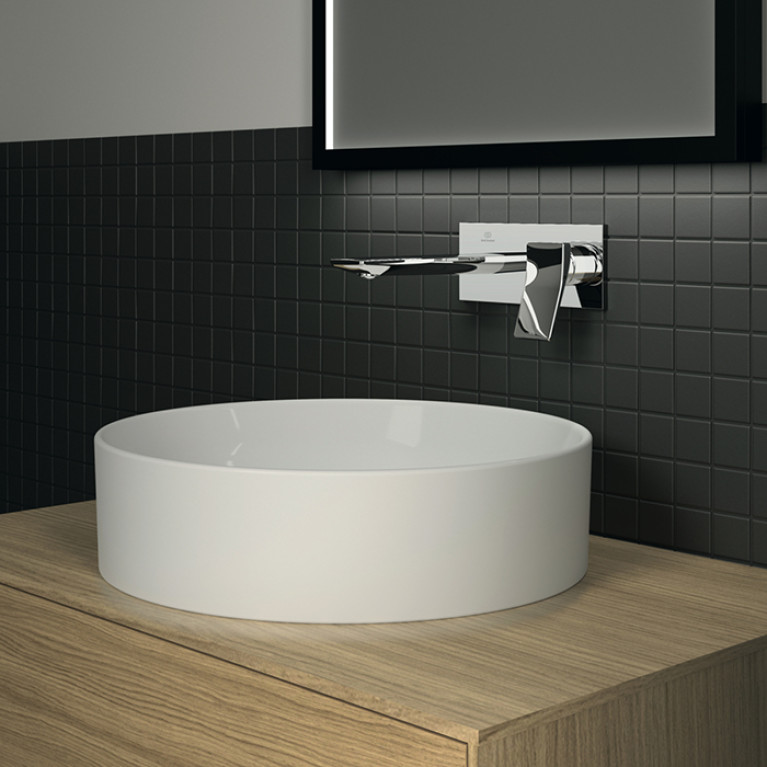 Ideal Standard Conca Раковина d450хh120 мм круглая, накладная, без перелива и отв. под смес., с крепежом, цвет: белый матовый