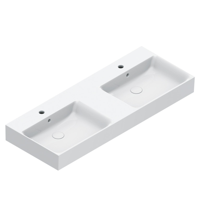 Catalano PREMIUM Раковина 120x47 двойная, с 2 отв. под смеситель, покрытие Cataglaze+, цвет белый глянцевый