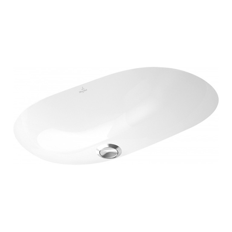 VilleroyBoch O.novo Раковина встраиваемая под столешницу 530*320*205мм, с переливом, крепеж включен, CeramicPlus, цвет альпийский белый