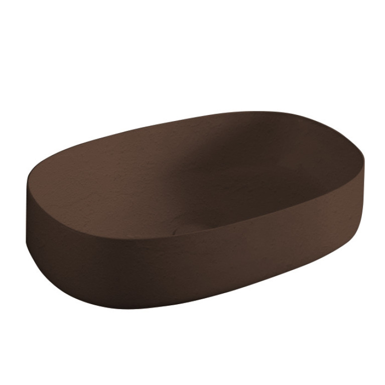 Artceram COGNAC Раковина накладная 55x35 см, цвет: nero roma (фактура - необработанная глина)