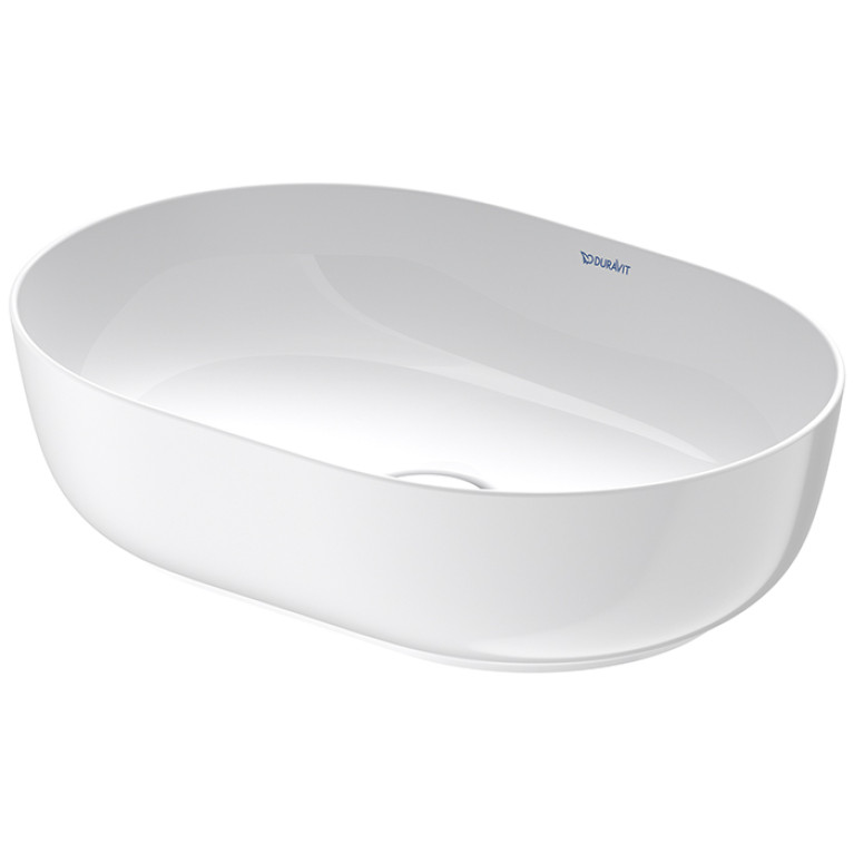 DURAVIT LUV Раковина 500х350 мм., для установки на столешницу, без отв для смесителя, без перел, с керамичес крышкой, с крепежом, цвет белый глянцевый