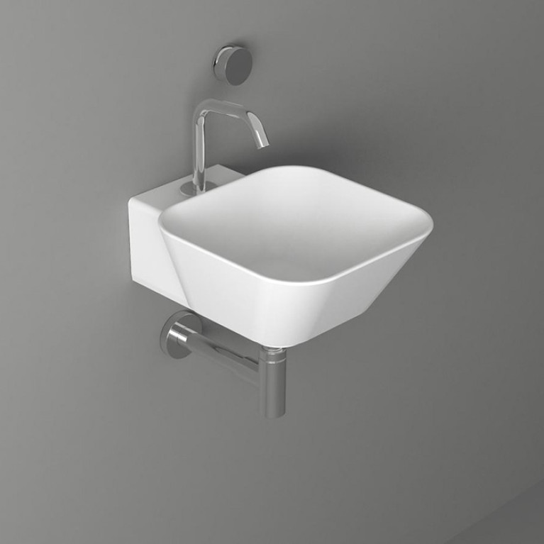 SIMAS WAVE Раковина накладная/подвесная квадратная  33,5х43х16,5 см, с 1 отв под смеситель,цвет белый