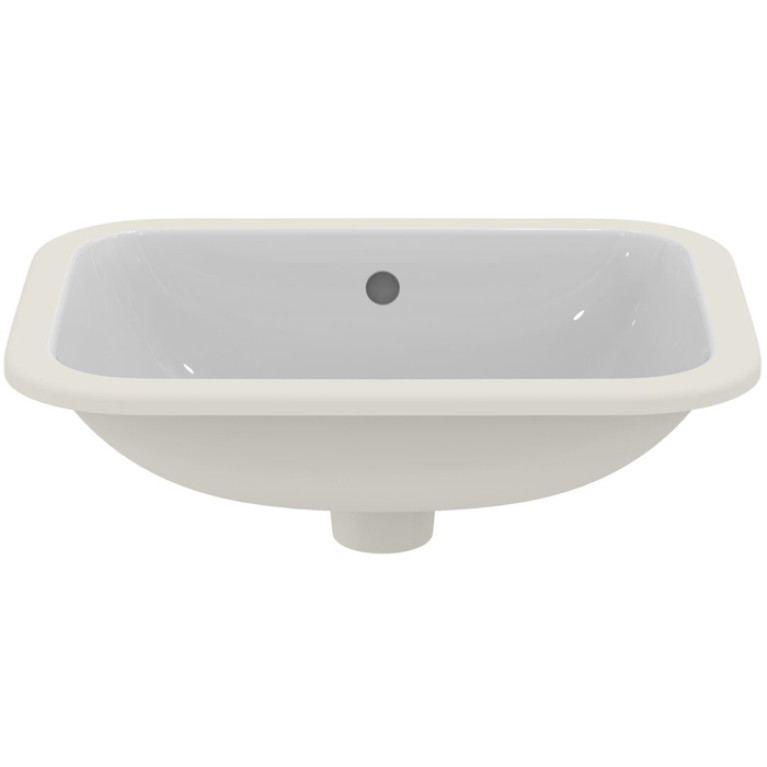 Ideal Standard Connect Раковина 500х380 мм, прямоугольная, встриваемая снизу без отв. под смес., + крепеж, цвет: белый глянец