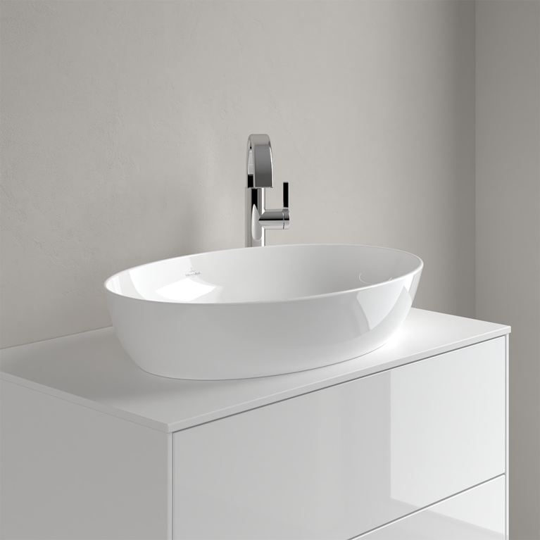 VilleroyBoch Artis Раковина овальная 610*410*130, без перелива, CeramicPlus, цвет альпийский белый