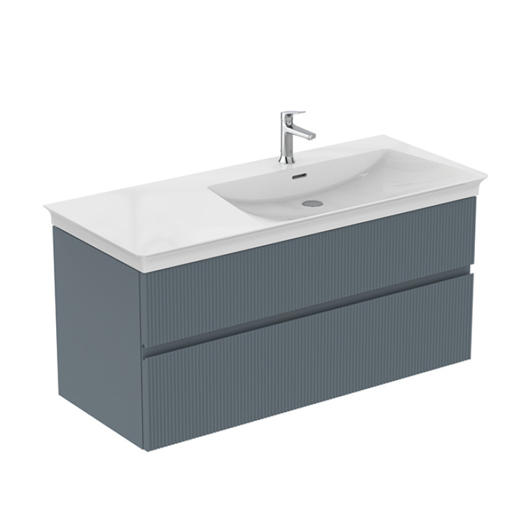 Ideal Standard La Dolce Vita Раковина 1260х535хh145 мм, подвесная/накладная, ассиметричная, чаша справа, 1 отв, с переливом, без крепежа, цвет: белый