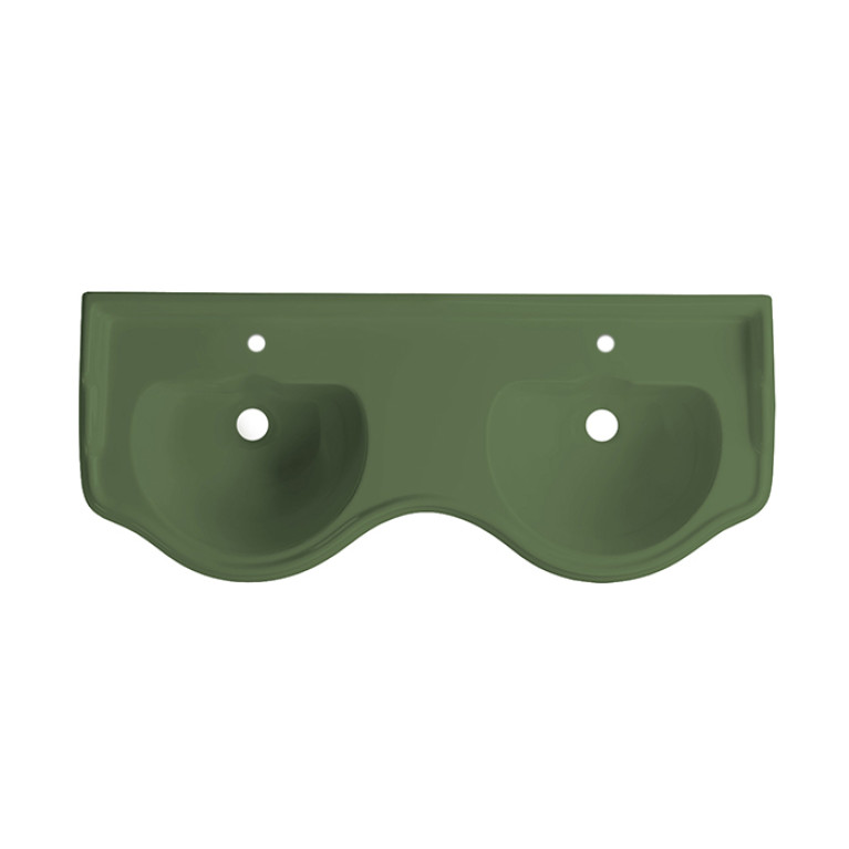 KERASAN Retro, Раковина двойная  120 см с 1 отв. под смеситель, цвет: Verde matt