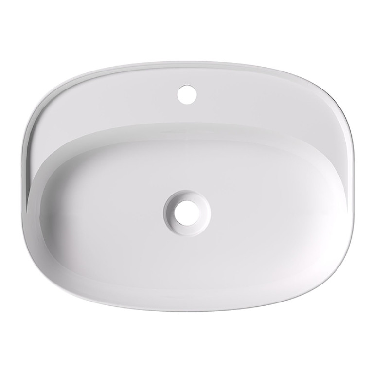 Alice Form Раковина Oval 60x45хВ12 Plan, накладная, с отверстием под смеситель, белый глянцевый