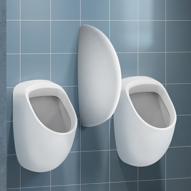 Ideal Standard Перегородка для писсуара 130хh675 мм, керамическая, в комплекте с крепежом, цвет: белый глянец