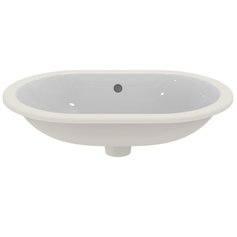 Ideal Standard Connect Раковина 620х410 мм, овальная, встриваемая снизу без отв. под смес., + крепеж, цвет: белый глянец