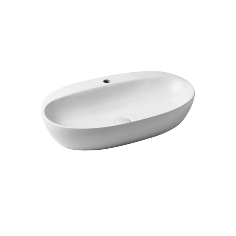 AZZURRA ELEGANCE CIRCLE раковина накладная 70х42см с 1 отв. под смеситель, цвет белый (цена по акции со склада!)