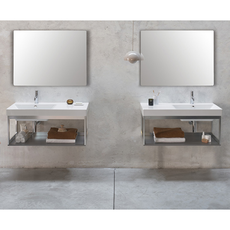Catalano ZERO Раковина 100x50 чаша слева, с 1 отв. под смеситель, покрытие Cataglaze+, цвет белый глянцевый