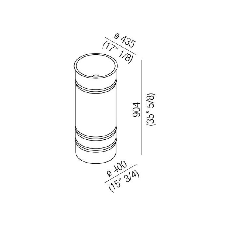 Agape Vieques Раковина напольная d43.5x90.4 см, круглая, без отв., выпуск в пол, цвет: белый