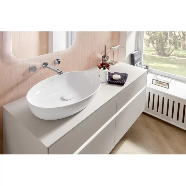 VilleroyBoch Artis Раковина накладная 610*420*125h, без отв. под смеситель, без перелива, TitanCeram, цвет альпийский белый