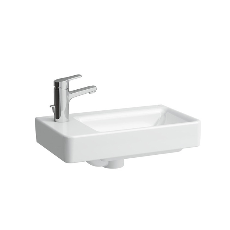 Laufen Pro S Раковина 48х28х85 мм,подв/на базу, левая, с 1 отв. под смес, c перелив, цвет: бел (посл 3 шт СО СКЛАДА продаем с базами 4.8300.1//4.0210)