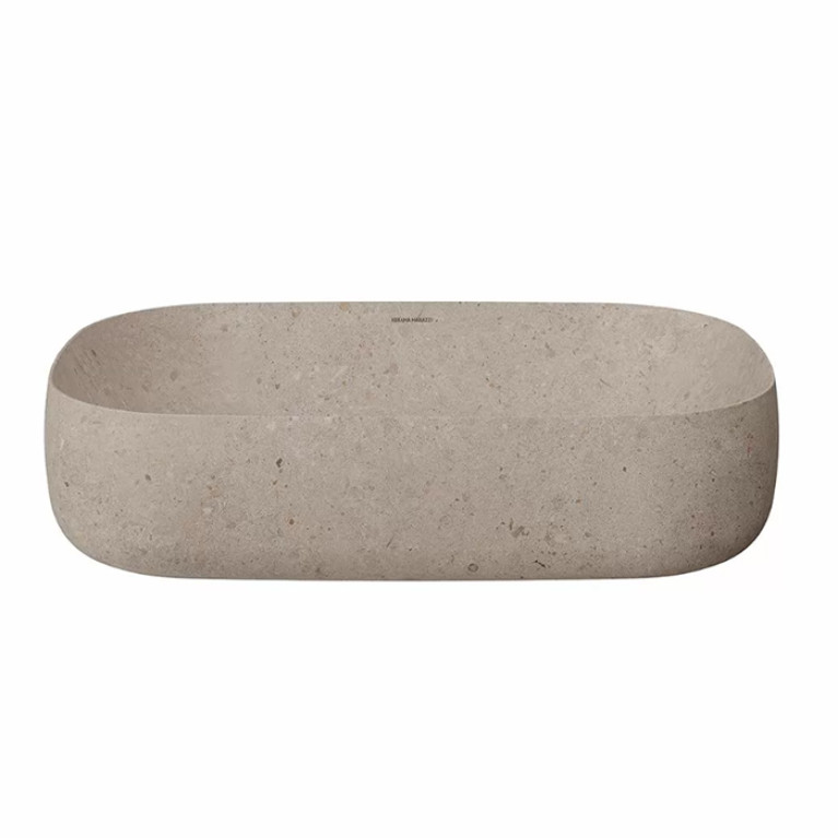 Kerama Marazzi Раковина MAGICA накладная 64,5*41*14,5см, без отв. под смеситель, с донным клапаном, без перелива, бежевый камень