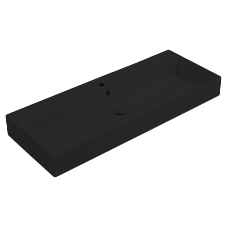 SIMAS AGILE Раковина 1210х460 см., без отв. для смесителя, с переливом, цвет nero matt