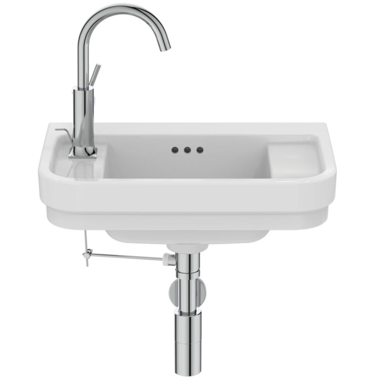 Ideal Standard Calla Раковина 500х320xh180 мм, подвесная, с отв. под смес. слева и переливом, с крепежом цвет: белый глянец