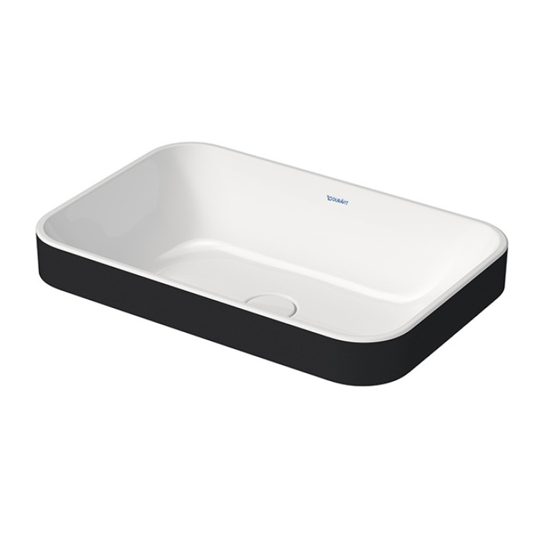 Duravit Happy D.2 Plus Раковина  600х400мм, без перелива,с выпуском с керамической крышкой цвет Anthracite matt/белый