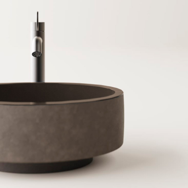 AGAPE CENOTE Раковина &Oslash;420х182 мм., для установки на столешницу, цвет Dark clay