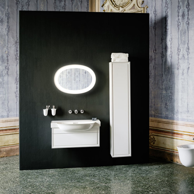 Laufen New Classic Раковина накладная овальная 800х480х75 мм, с 3 отв под смеситель, без перелива, цвет белый