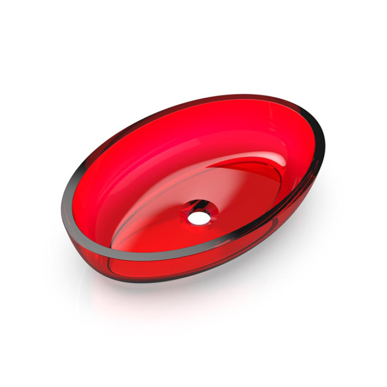 Knief Oval Shape Раковина накладная из полимерного материала 550x370x130 мм, цвет Rubin # 040