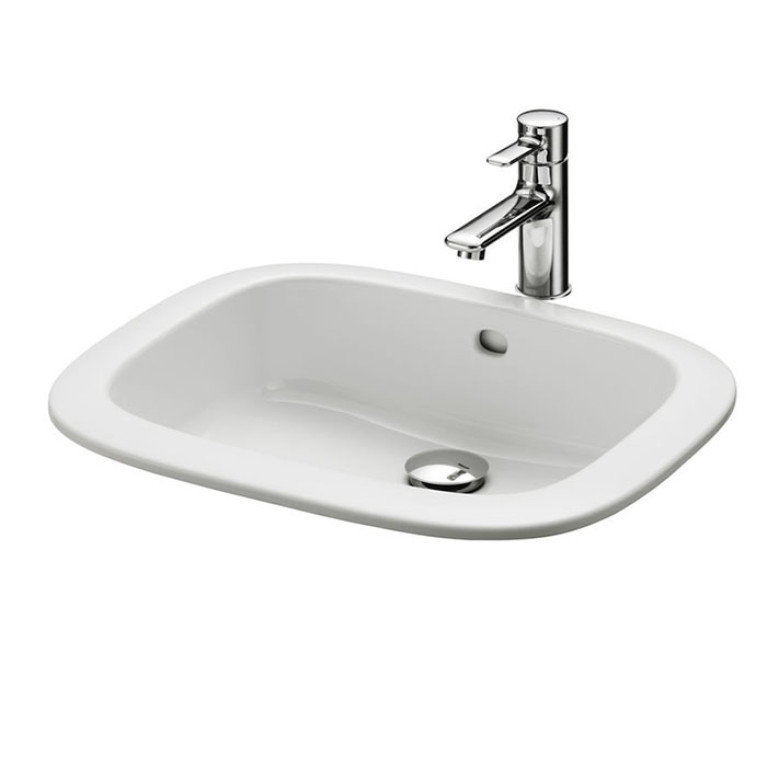 TOTO PUBLIC Раковина 530x450x177мм, встраиваемая сверху, без отв.под смеситель, с переливом, CeFiONtect, цвет:  белый