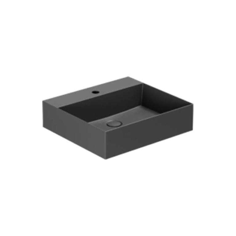AZZURRA ELEGANCE Squared раковина подвесная/накладная 50х45см с 1 отв. под смеситель , цвет CARBONE