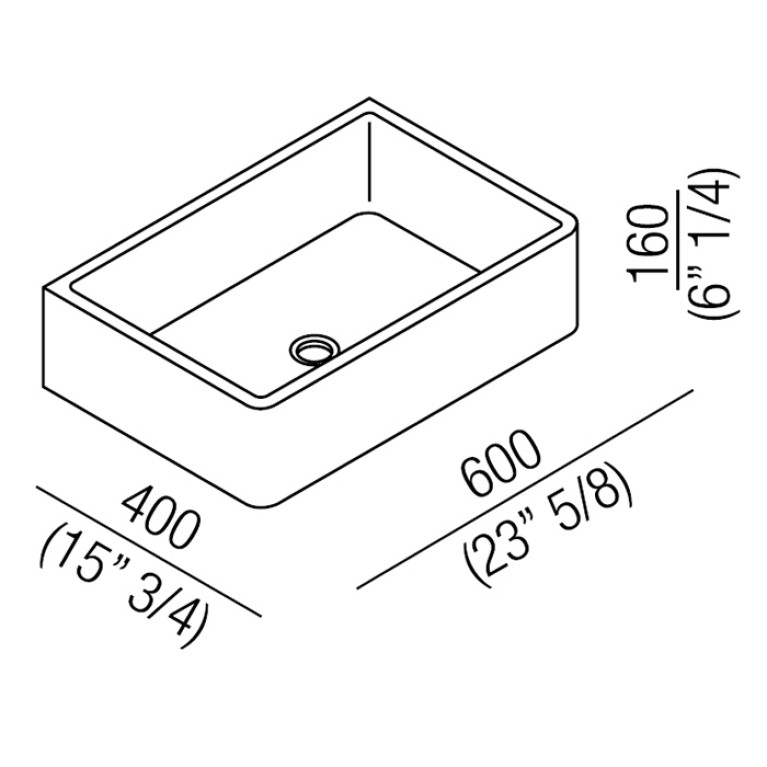 Agape Carrara Раковина подвесная 60x40x16 см, без отв., мрамор Carrara, цвет: белый