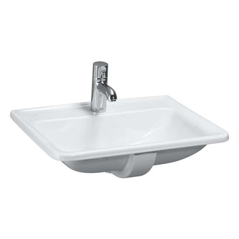 Laufen Pro S Раковина 56х44х20 см,п встраиваемая сверху с 1 отв. под смеситель по центру,,без  перелива, цвет: белый, покрытие LCC