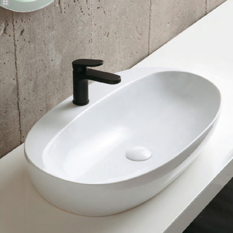 AZZURRA ELEGANCE CIRCLE раковина накладная 60х42см с 1 отв. под смеситель, цвет белый (цена по акции со склада!)