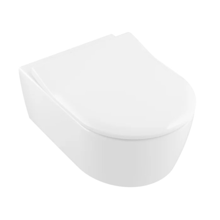 VilleroyBoch Avento&nbsp;Унитаз подвесной 370*530*310, безободковый, в комплекте сиденье SlimSeat с микролифтом, цвет альпийский белый
