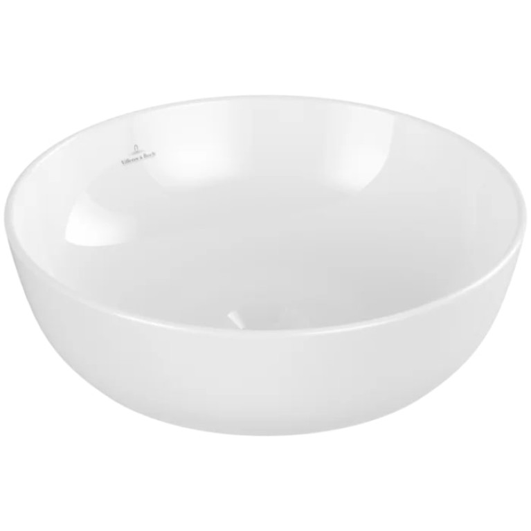 VilleroyBoch Artis Раковина накладная 430*430*125h, без отв. под смеситель, без перелива, TitanCeram, цвет альпийский белый