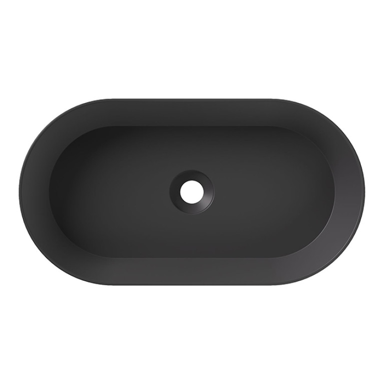 Alice Spy Раковина Oval 65x36хВ12, накладная, без отверстия под смеситель, чёрный матовый