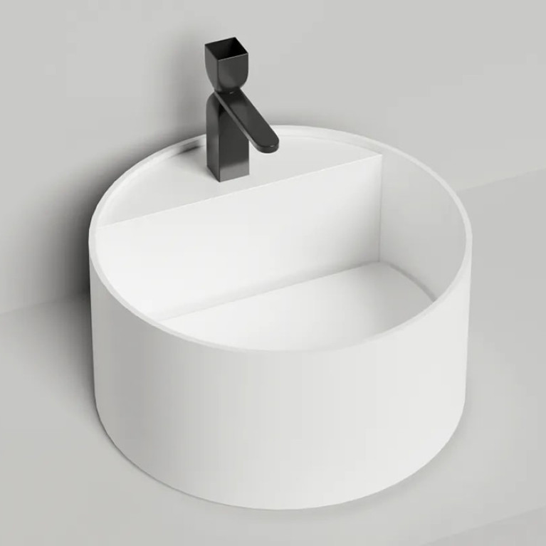 Salini ARMONIA ROUND TOP 02 Раковина накладная 450x450x250мм S-Sense , цвет белый глянцевый