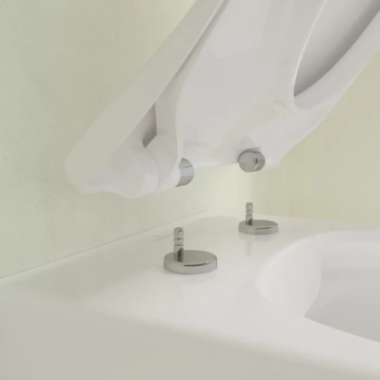 VilleroyBoch Avento&nbsp;Унитаз подвесной 370*530*310, безободковый, в комплекте сиденье SlimSeat с микролифтом, цвет альпийский белый