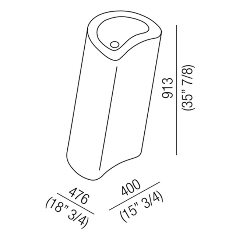 Agape Lito Раковина напольная 40x47.6x91.3 см, 1 отв., цвет: мрамор