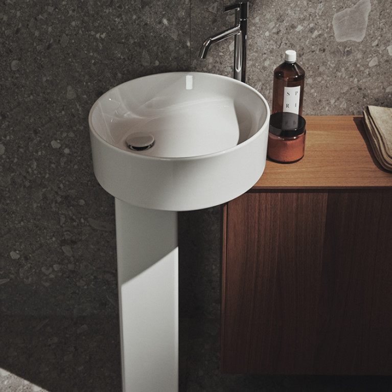 Ideal Standard Conca Раковина d450хh120 мм круглая, накладная, без перелива и отв. под смес., с крепежом, цвет: белый глянец