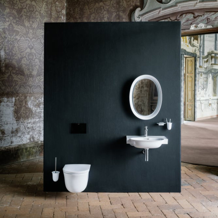 Laufen New Classic Раковина накладная овальная 600х480х75 мм, с 3 отв под смеситель, без перелива, цвет белый LCC, с покрытием  LAUFEN Clean Coat