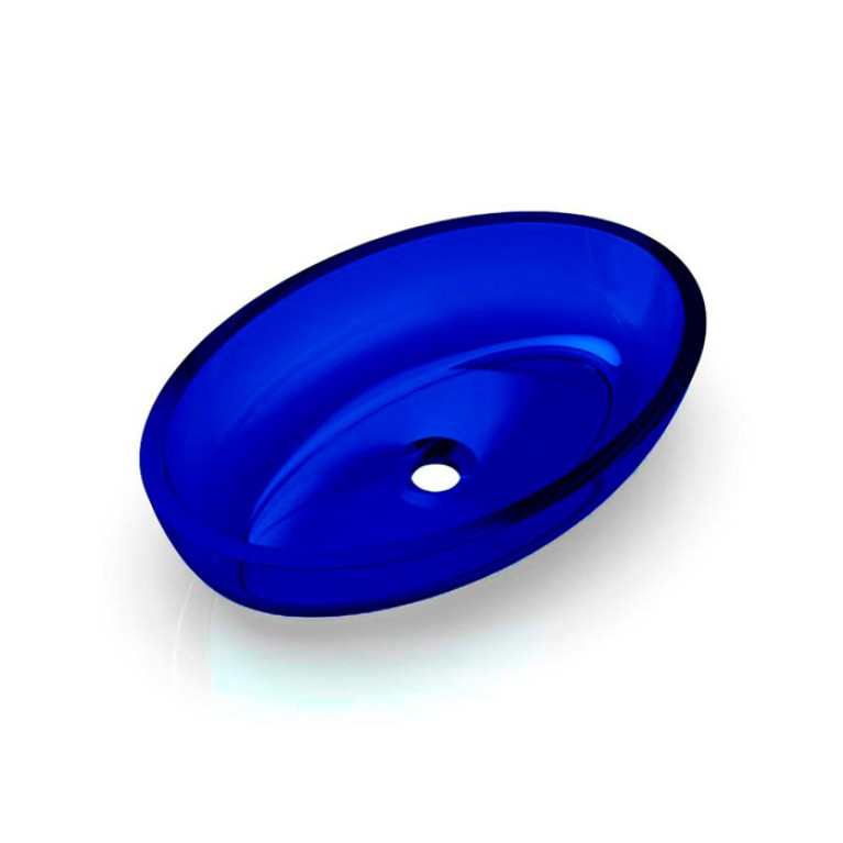 Knief Oval Shape Раковина накладная из полимерного материала 550x370x130 мм, цвет Marine blue # XXX