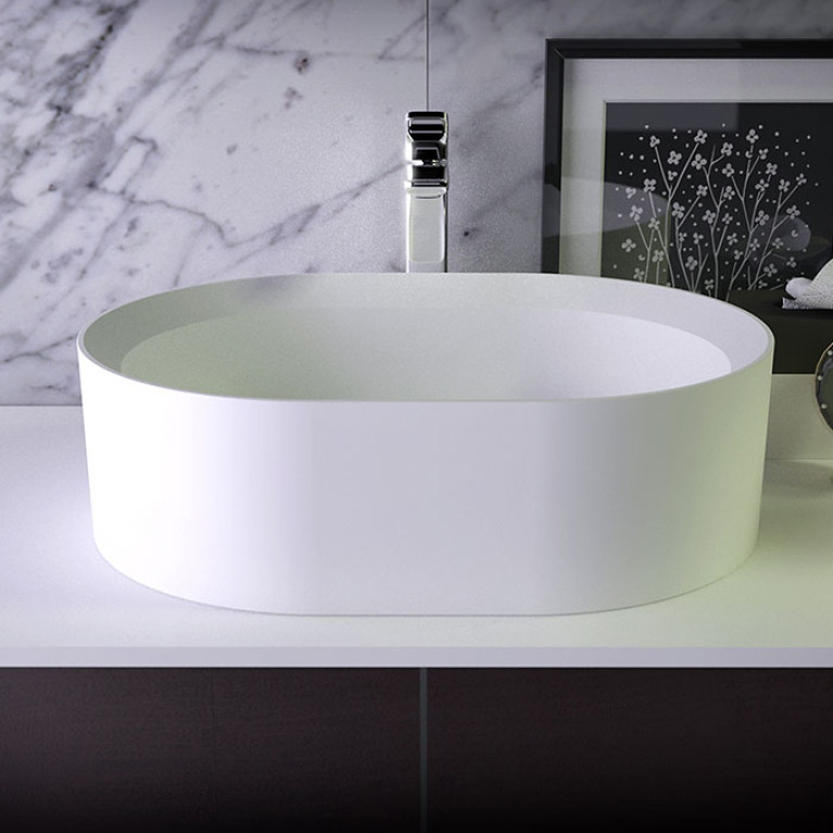 KNIEF Glow Раковина накладная  55х40х15 см  без перелива, без отв под смеситель, цвет белый матовый