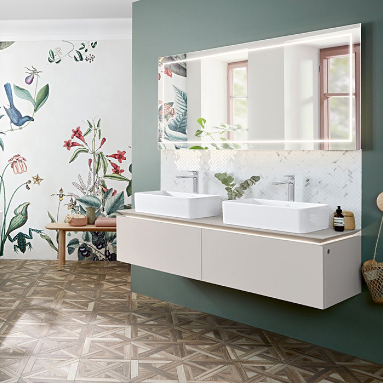 VilleroyBoch Collaro Раковина накладная 560*360*145h, без отв. под смеситель, без перелива, TitanCeram, цвет альпийский белый