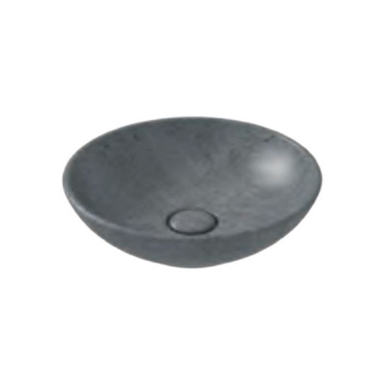Globo Le Pietre Раковина накладная круглая 40*h14см, с донным клапаном, цвет Peperino grigio