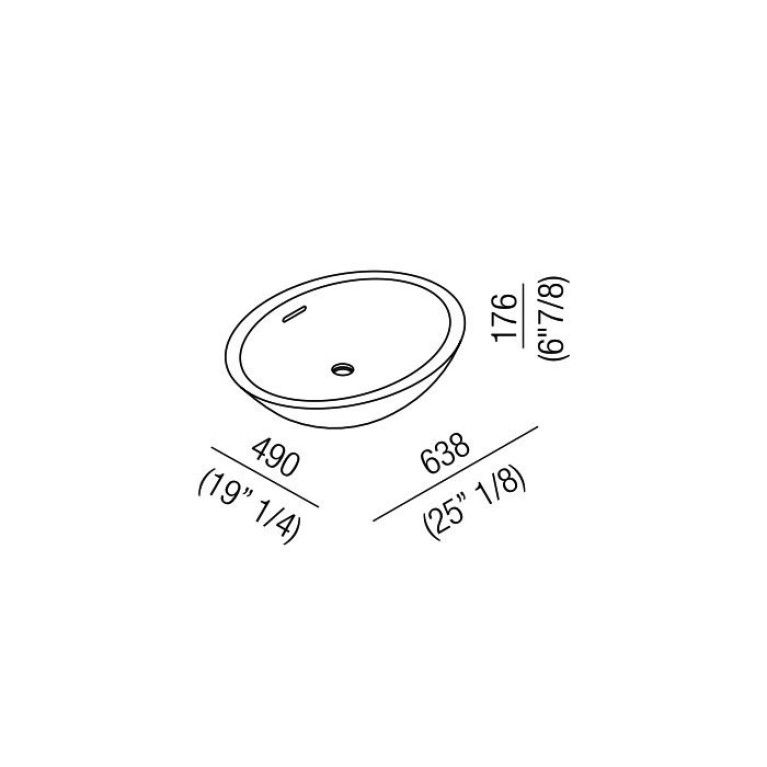 Agape Spoon XL Раковина накладная 63.8х49х17.6 см, овальная, без отв., цвет: белая