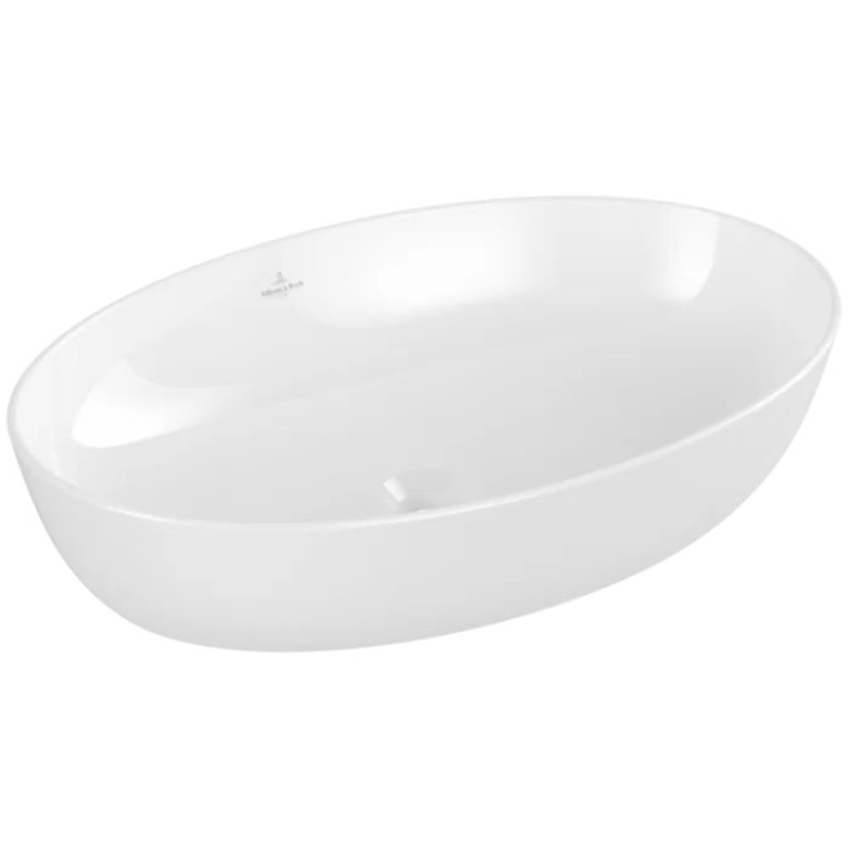 VilleroyBoch Artis Раковина накладная 610*420*125h, без отв. под смеситель, без перелива, TitanCeram, цвет альпийский белый