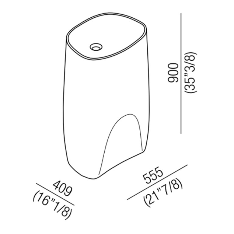 Agape Pear C Раковина напольная 55.5x40.9x90 см, без отв., выпуск в пол, цвет: белый